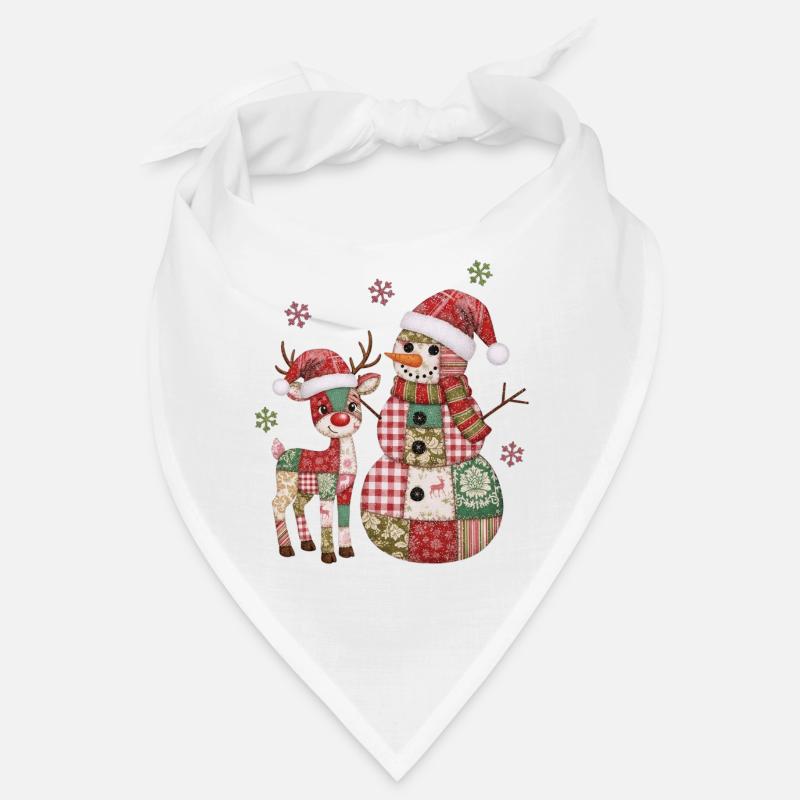 Patchwork Schneemann und Rentier Bandana