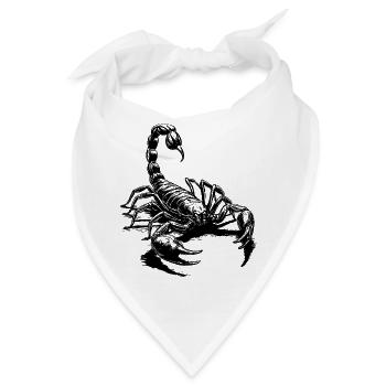 Skorpion schwarz - Bandana - Weiß - Vorne
