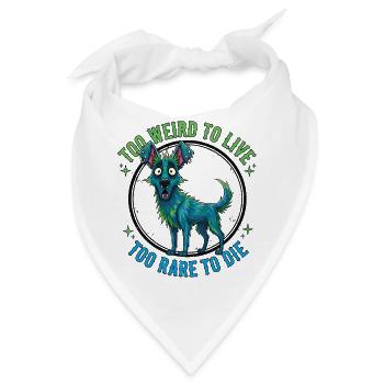 Seltsamer Hund Schwarzer Humor, Zu seltsam zum Leben, - Bandana - Weiß - Vorne