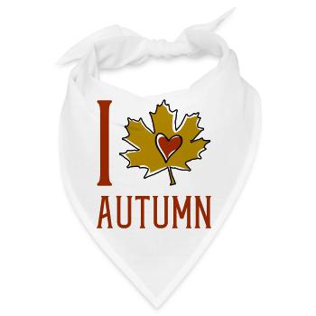 Herbstblatt Herzmotiv - Bandana - Weiß - Vorne