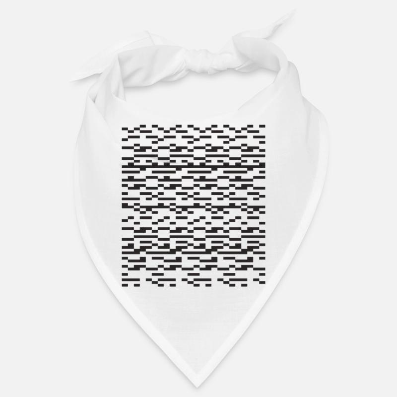 Noir Stripe pixellé Glitch Grid Bandana