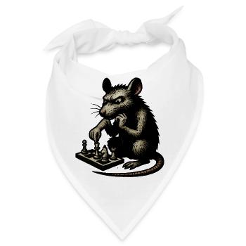 Ratte am Schachbrett - Bandana - Weiß - Vorne