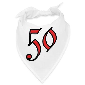 50. 50 JAHRE. 50-JÄHRIGES JUBILÄUM. 50-JÄHRIGES JUBILÄUM. - Bandana - Weiß - Vorne