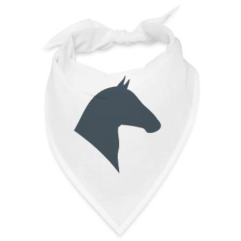 Minimalistischer Pferdekopf Silhouette - Bandana - Weiß - Vorne