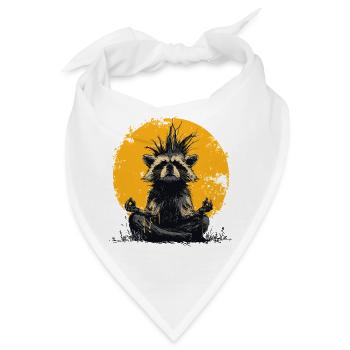 Yoga-Punk-Waschbär: Zen mit Iro! - Bandana - Weiß - Vorne