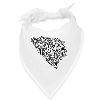 Bosnien und Herzegowina Karte Mandala Sarajevo - Bandana - Weiß - Vorne