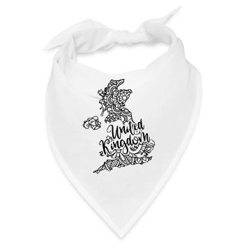 UK UK Karte Mandala Britische Inseln - Bandana - Weiß - Vorne