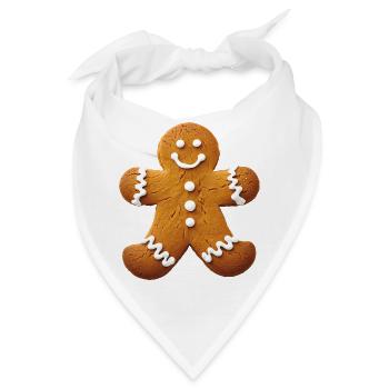 Lebkuchenmann Pfefferkuchenmann Lebkuchen - Bandana - Weiß - Vorne