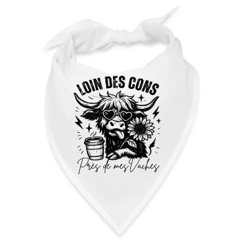 Far From The Idiots near My Cows Humor-Geschenk - Bandana - Weiß - Vorne