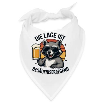 Raccoon Bierheld Sonnenbrille Waschbär bier - Bandana - Weiß - Vorne