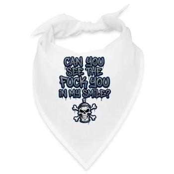 Graffiti Skull Spruch provokant - Bandana - Weiß - Vorne