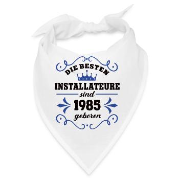 Installateur Geburtstag Jahrgang 1985 Kollege Geb - Bandana - Weiß - Vorne