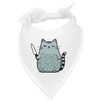 6-7 Internet Meme 6 7 Snack Katze - Bandana - Weiß - Vorne
