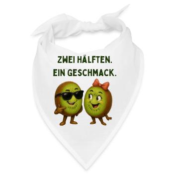Zwei Hälften Ein Geschmack Kiwi - Bandana - Weiß - Vorne