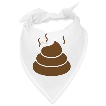 Brauner dampfender Emoticon Haufen - Bandana - Weiß - Vorne
