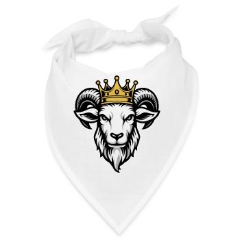 Königliche Ziegenkronen-Grafik - Bandana - Weiß - Vorne