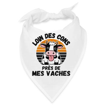Far From The Idiots Near My Cows Vintage-Humor - Bandana - Weiß - Vorne