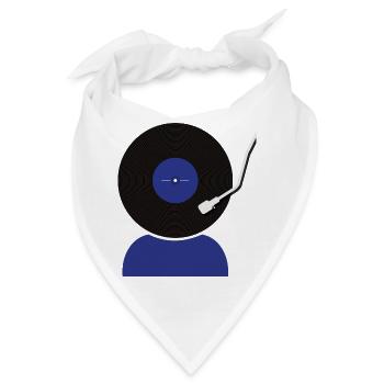 Schallplatten Kopf - Bandana - Weiß - Vorne