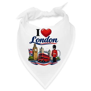 I Love London – Ikonische britische Ikonen - Bandana - Weiß - Vorne