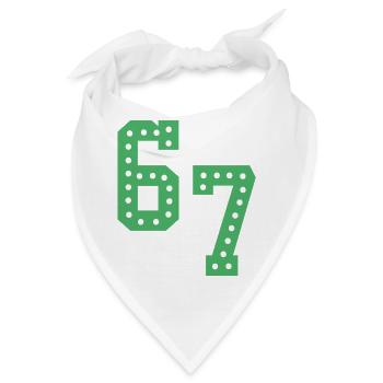 6 7 – Trendiges, minimalistisches Textdesign, - Bandana - Weiß - Vorne