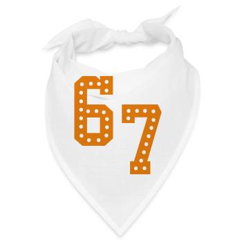 6 7 – Trendiges, minimalistisches Textdesign, - Bandana - Weiß - Vorne