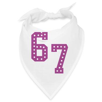 6 7 – Trendiges, minimalistisches Textdesign, - Bandana - Weiß - Vorne