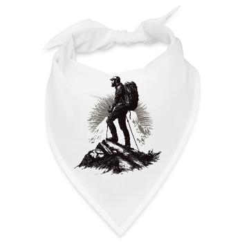 Bergsteiger Motiv im Sonnenstrahl - Bandana - Weiß - Vorne