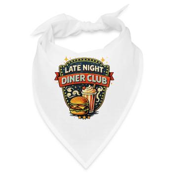 Late Night Diner Club Retro Motiv - Bandana - Weiß - Vorne