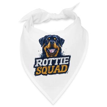 Rottie Squad – Starkes Hundemotiv - Bandana - Weiß - Vorne