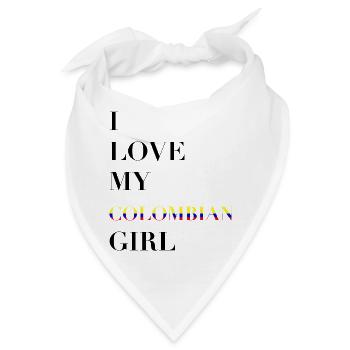 I LOVE MY COLOMBIAN GIRL - Bandana - Weiß - Vorne
