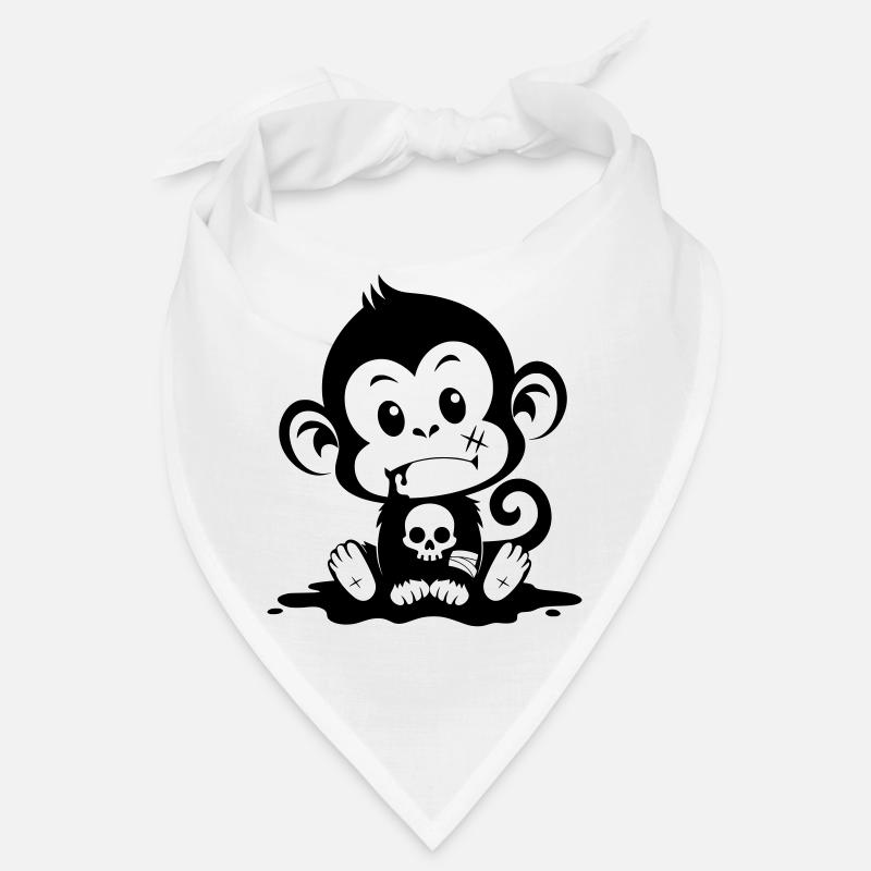Singe mignon dans un style inquiétant Bandana