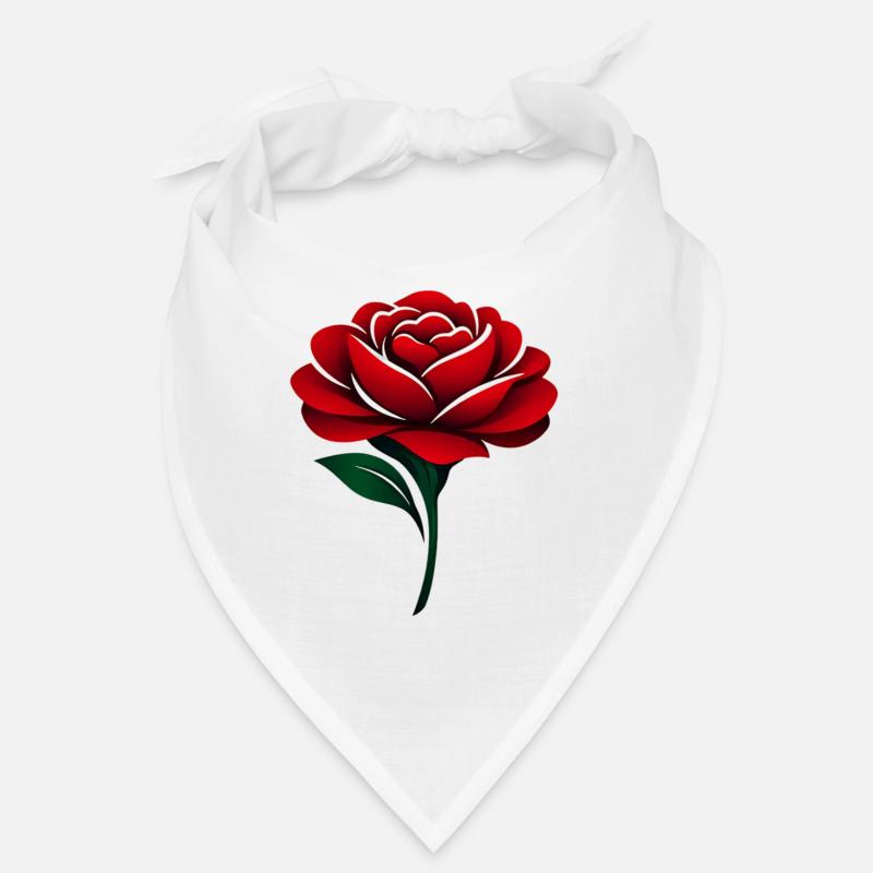 Rose Rouge Fleurs Rouge Profond Bandana
