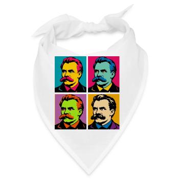 Friedrich Nietzsche Pop-Porträts - Bandana - Weiß - Vorne