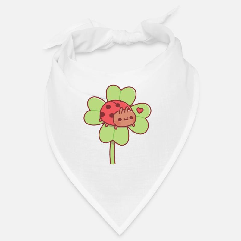 Cute Little Ladybug on Lucky Four Leaf Clover Bandana
