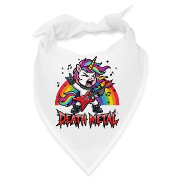 Death Metal Einhorn – Rocker Regenbogen Design - Bandana - Weiß - Vorne