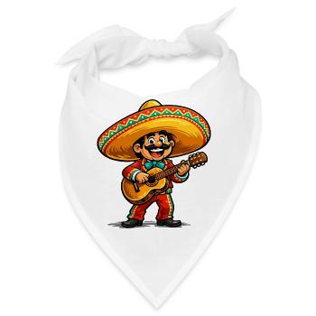 Mariachi Cartoon Gitarre - Bandana - Weiß - Vorne