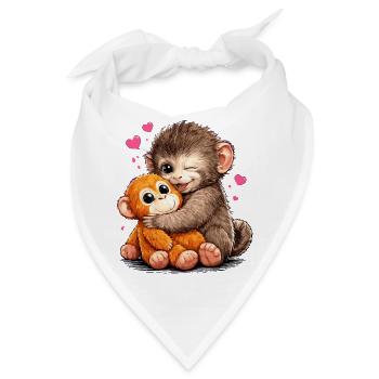 Affe Punch Lustig Geschenk Süß - Bandana - Weiß - Vorne