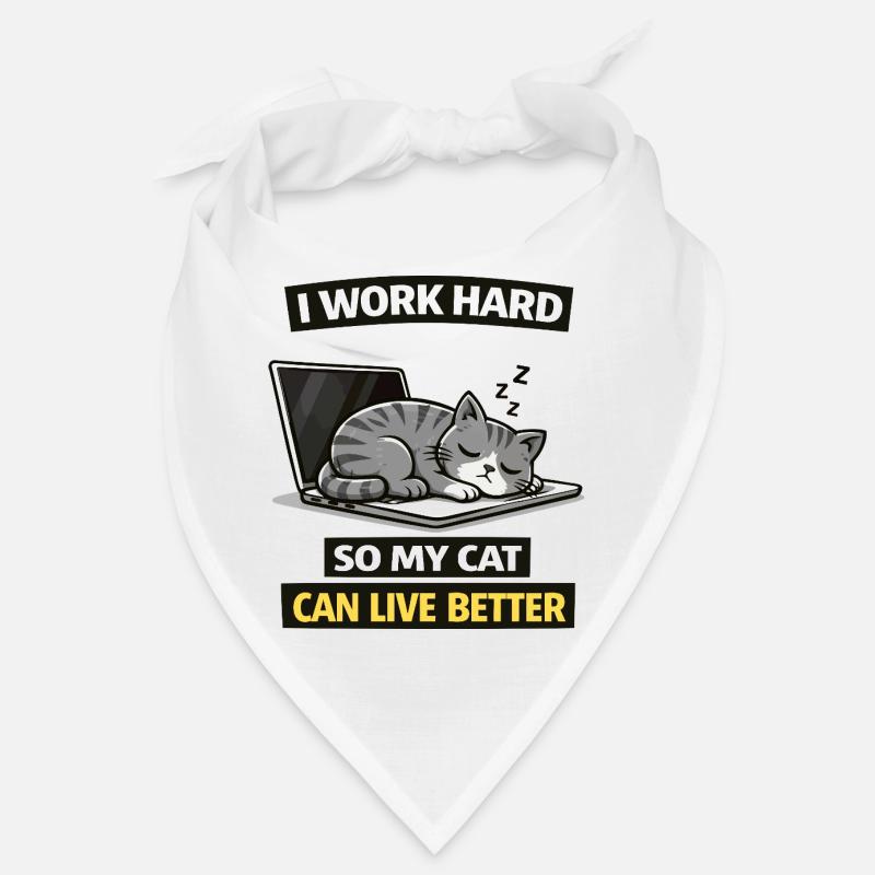 Mème drôle de chat au bureau – Je travaille dur Chat Bandana