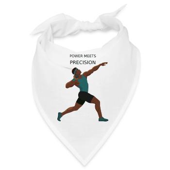 Kraft trifft Präzision - Kugelstoßen - Bandana - Weiß - Vorne