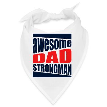 Strongman Dad Awesome Power-Shirt - Bandana - Weiß - Vorne