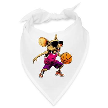 Basketball Mäuschen - Bandana - Weiß - Vorne