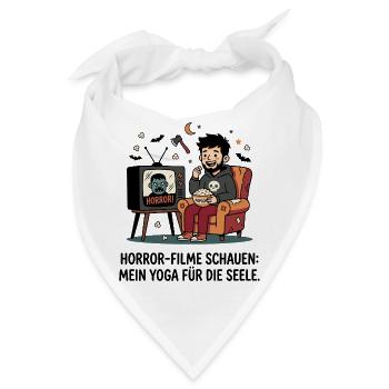 Horrorabend auf dem Sofa mit Popcorn - Bandana - Weiß - Vorne