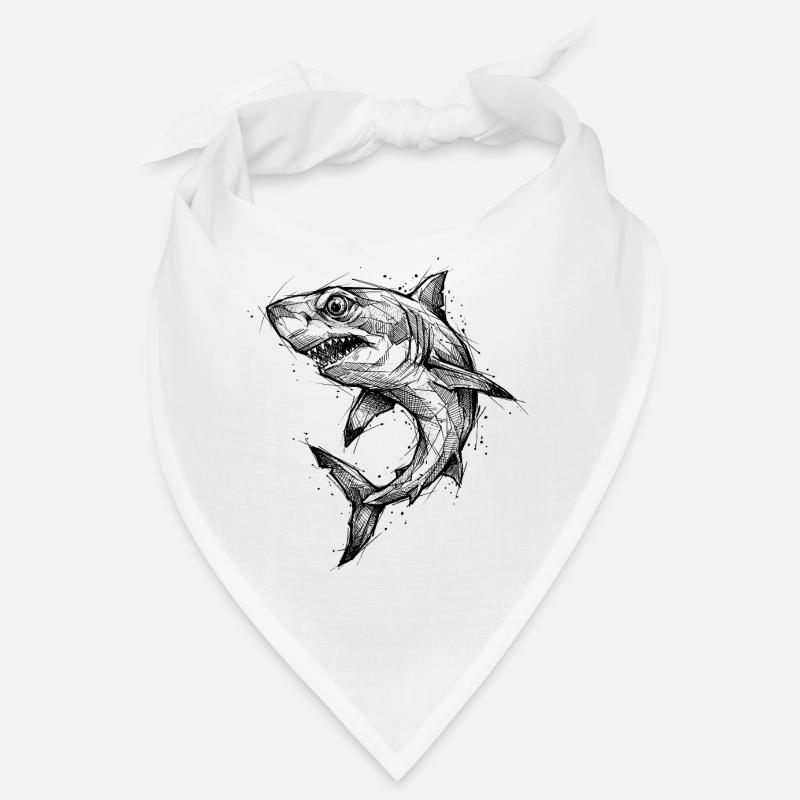 Hai Geometrisch - Modernes Shark Sketch Design Bandana