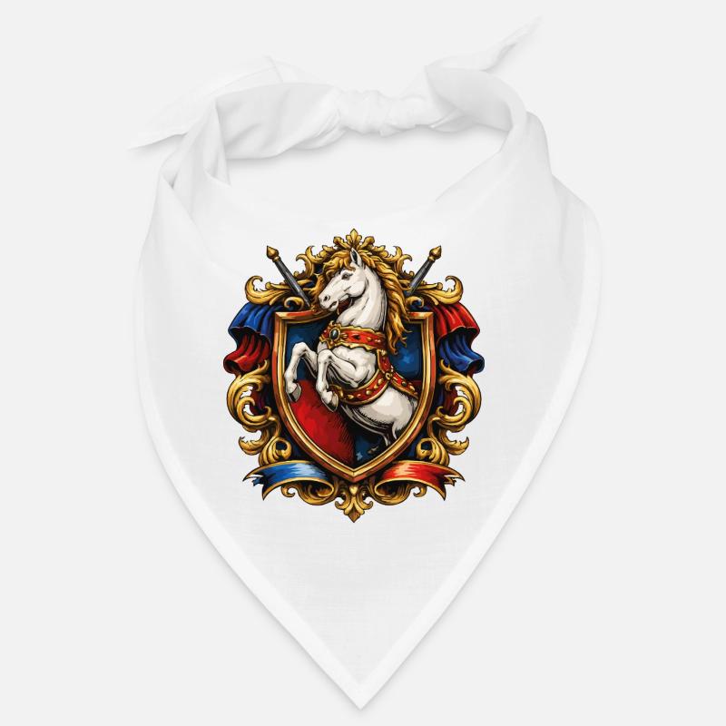 Blason du cheval dans un cadre doré Bandana
