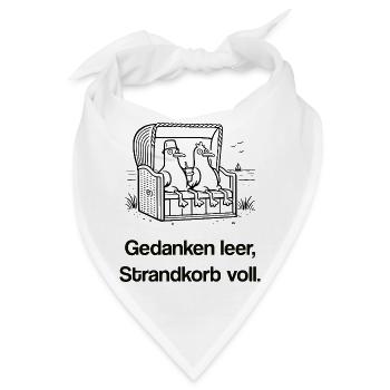 Strandkorb Möwen Shirt – lustiges Nordsee Meme  - Bandana - Weiß - Vorne
