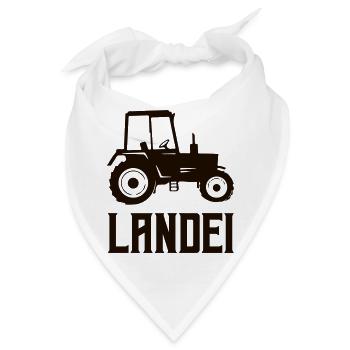 Traktor Silhouette Landei - Bandana - Weiß - Vorne