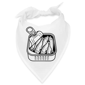 Sardinen - Bandana - Weiß - Vorne