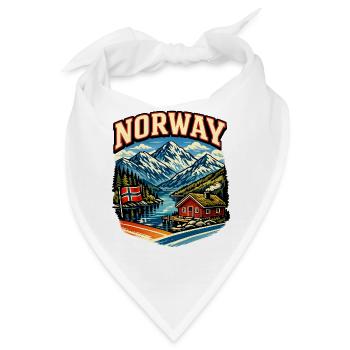 Design einer norwegischen Fjord-Berghütte - Bandana - Weiß - Vorne