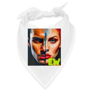 Doppelporträt in Neonfarben - Bandana - Weiß - Vorne