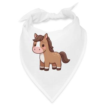 Niedliches Pferd Pferdchen Geschenk Reiter - Bandana - Weiß - Vorne